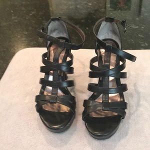 Sofft black platform heels, size 6.5